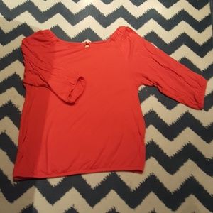 LOFT xs orange cotton blouse